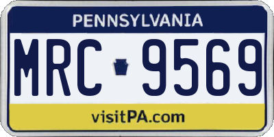 PA license plate MRC9569