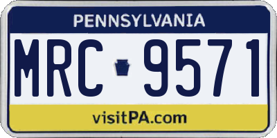 PA license plate MRC9571