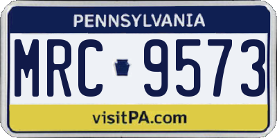 PA license plate MRC9573