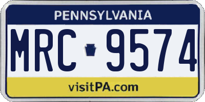 PA license plate MRC9574
