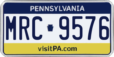 PA license plate MRC9576