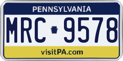 PA license plate MRC9578