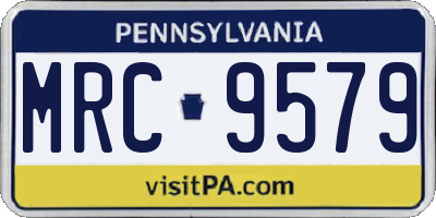 PA license plate MRC9579