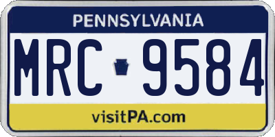 PA license plate MRC9584