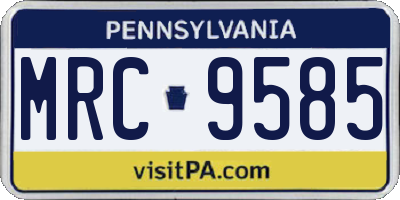 PA license plate MRC9585