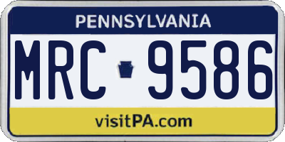 PA license plate MRC9586