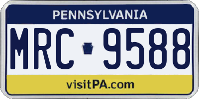 PA license plate MRC9588