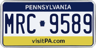 PA license plate MRC9589