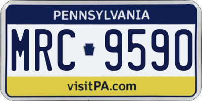 PA license plate MRC9590