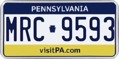PA license plate MRC9593