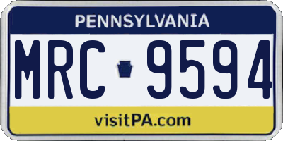 PA license plate MRC9594