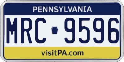 PA license plate MRC9596