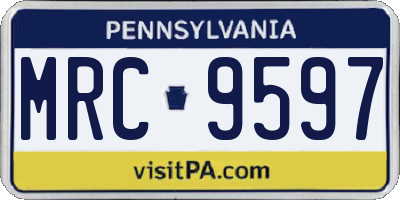 PA license plate MRC9597
