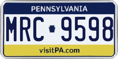 PA license plate MRC9598