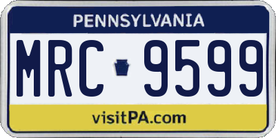 PA license plate MRC9599
