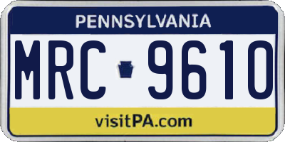 PA license plate MRC9610