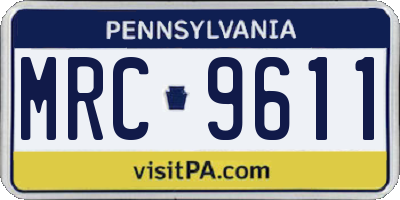 PA license plate MRC9611