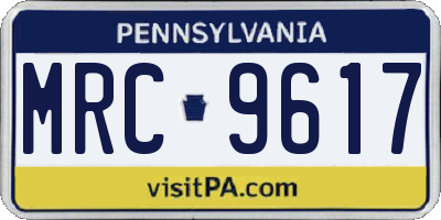 PA license plate MRC9617
