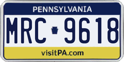 PA license plate MRC9618