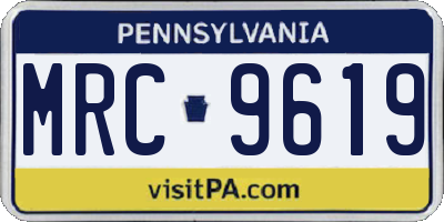 PA license plate MRC9619