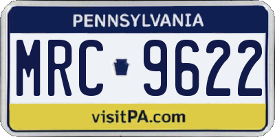 PA license plate MRC9622