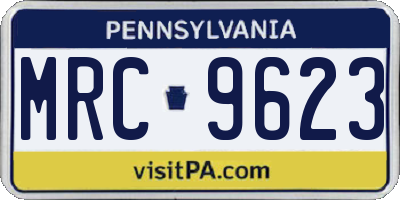 PA license plate MRC9623