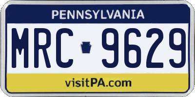 PA license plate MRC9629