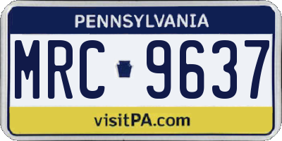 PA license plate MRC9637