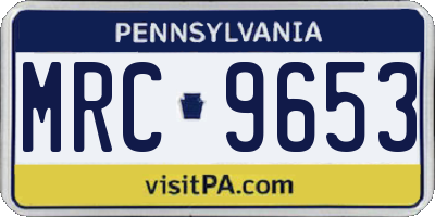 PA license plate MRC9653