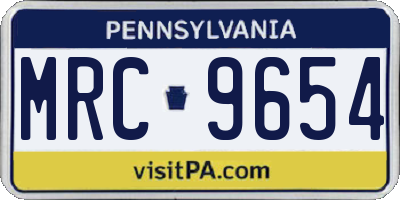 PA license plate MRC9654