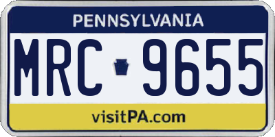 PA license plate MRC9655