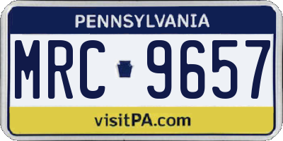 PA license plate MRC9657