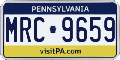 PA license plate MRC9659