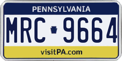 PA license plate MRC9664