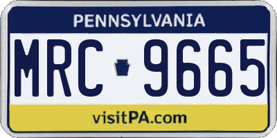 PA license plate MRC9665