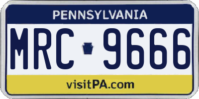 PA license plate MRC9666