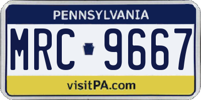 PA license plate MRC9667