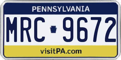 PA license plate MRC9672