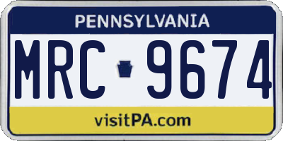 PA license plate MRC9674