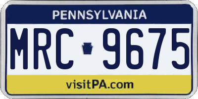 PA license plate MRC9675