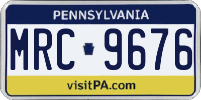 PA license plate MRC9676