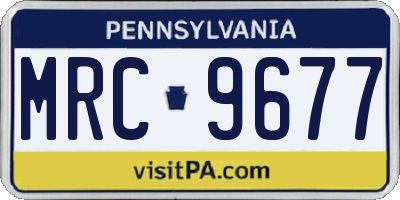 PA license plate MRC9677