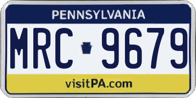 PA license plate MRC9679