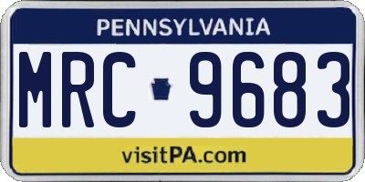 PA license plate MRC9683
