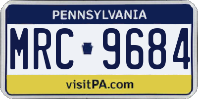 PA license plate MRC9684