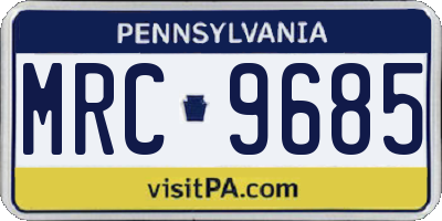 PA license plate MRC9685