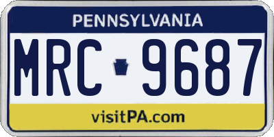 PA license plate MRC9687