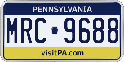 PA license plate MRC9688