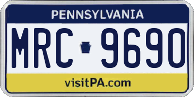 PA license plate MRC9690