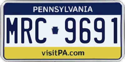 PA license plate MRC9691